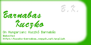 barnabas kuczko business card