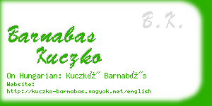 barnabas kuczko business card
